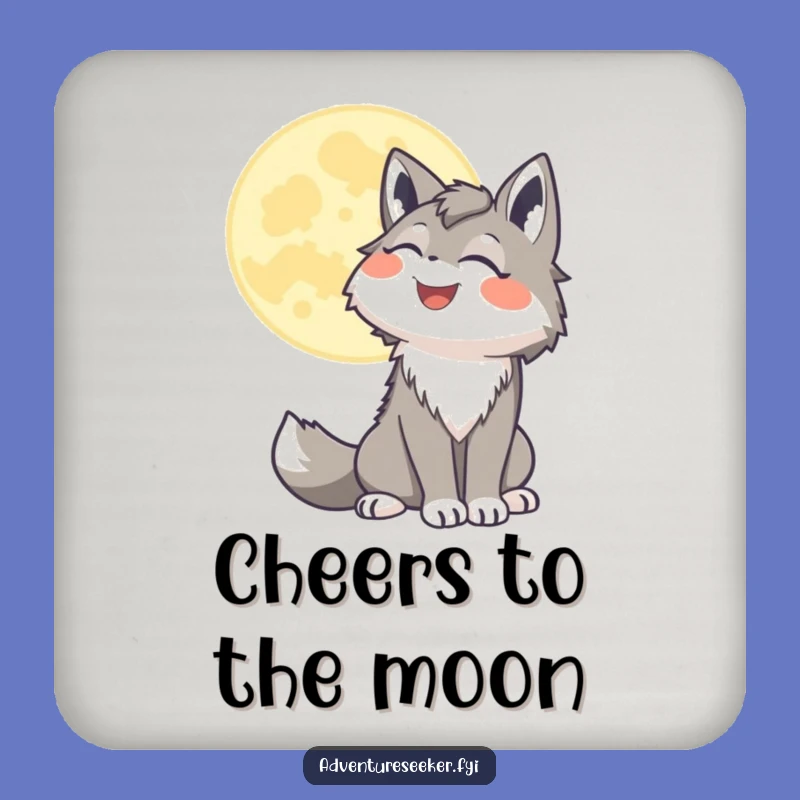 Funny Wolf Moon Coaster Set: Hilarious Table Protection, Perfect Night Gift