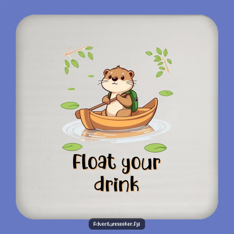 Funny Otter Leaf Boat Coasters, Protect Surfaces with Serenity, Charming Funny Gift