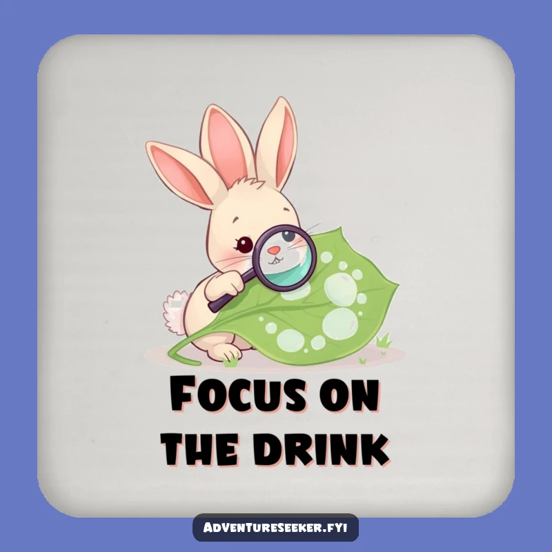 Funny Rabbit Magnifying Leaf Coasters, Protect Surfaces with Nature, Charming Funny Gift