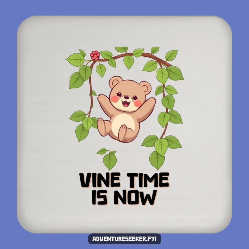 Funny Bear Swinging Vine Coaster Set - Protect Surfaces, Unique Funny Gift