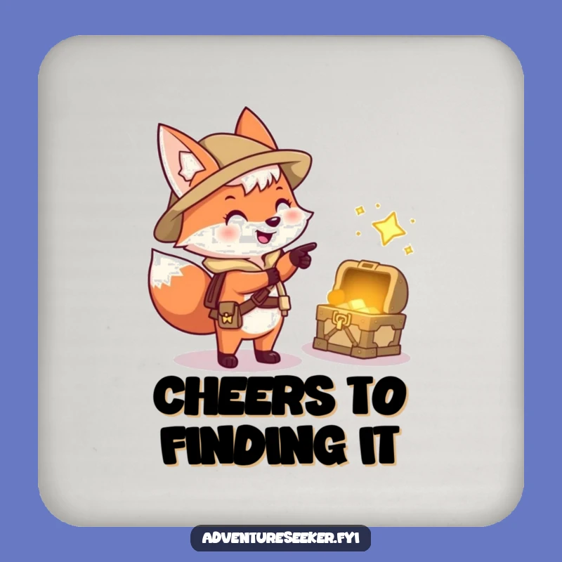 Funny Fox Explorer Coaster: Happy Hunter Protection, Hilarious Drink Accessory