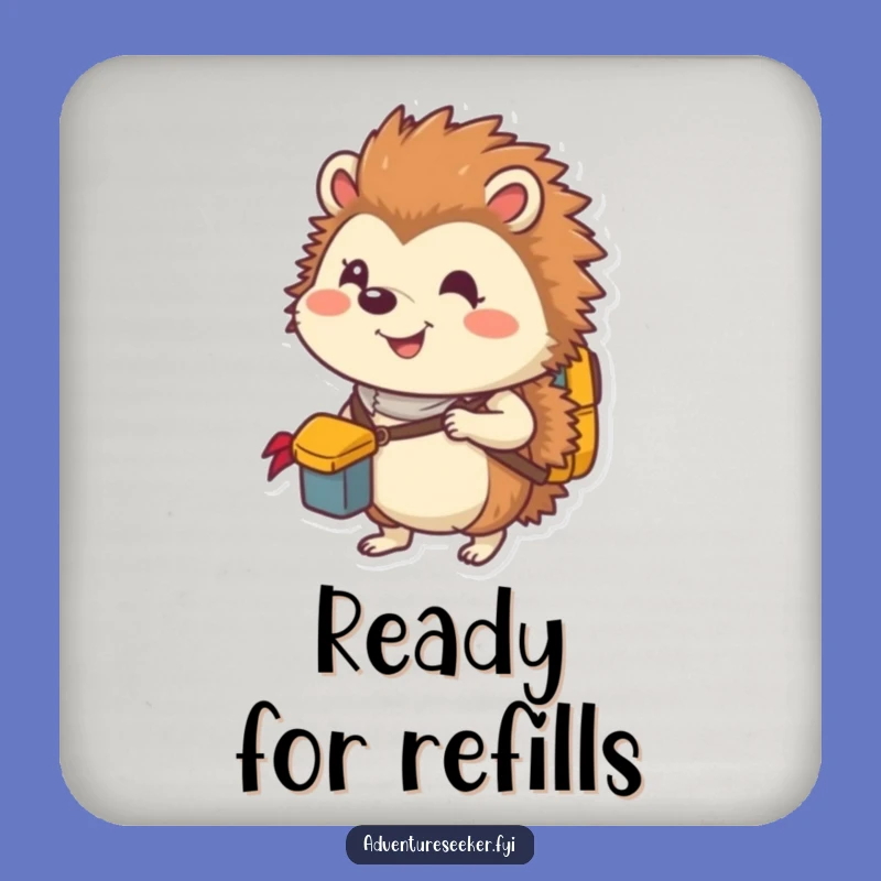 Funny Hedgehog Explorer Drink Coaster: Pack Protection for Your Table!