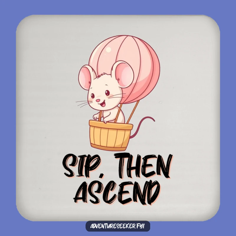 Funny Mouse Balloon Coaster: Protect Surfaces with Whimsy, Perfect Gift!
