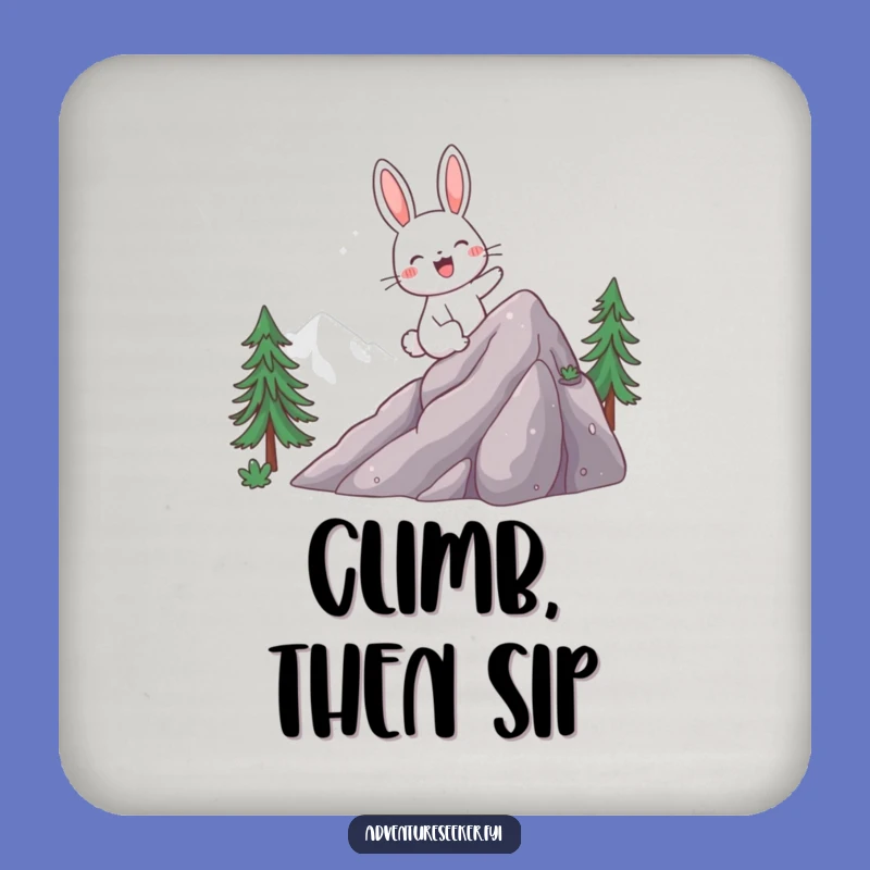 Funny Rabbit Climbing Mountain Coaster Set - Protect Surfaces, Charming Funny Gift