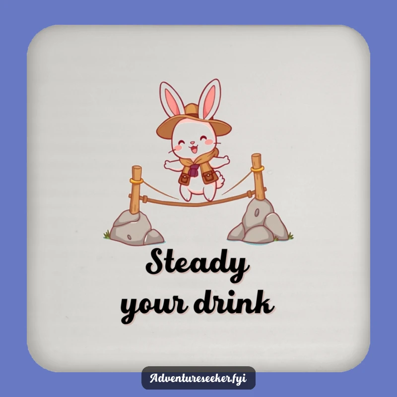 Funny Rabbit Scout Coaster: Brave Bridge Protection, Hilarious Drink Accessory