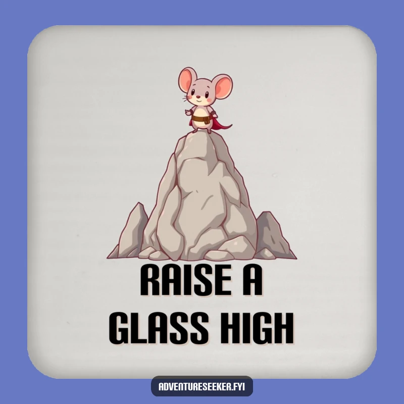 Funny Brave Mouse Rock Drink Coaster: Protect with Pride!