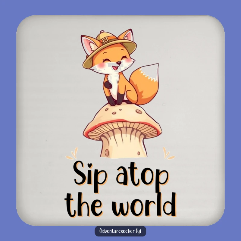 Funny Fox Pith Helmet Coasters, Protect Surfaces with Fantasy, Charming Funny Gift