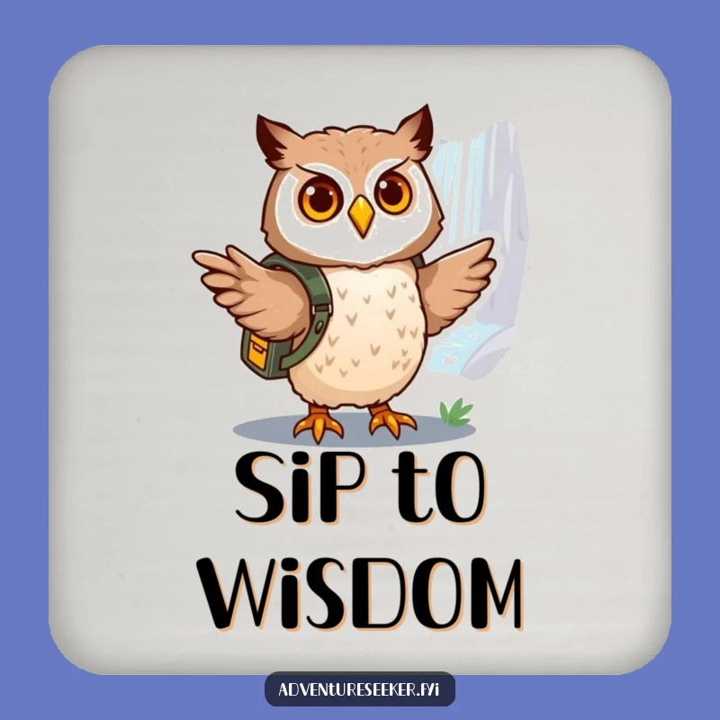 Funny Owl Explorer Coaster: Brave Journey Protection, Perfect Funny Gift for Tables