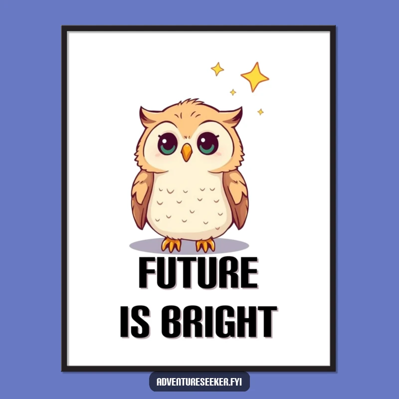 Funny Curious Owl Poster: Humorous Wall Art for Dreamers and Thinkers