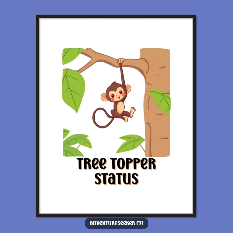 Funny Monkey Branch Poster: Jungle Mischief Art!