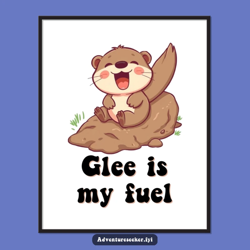 Funny Otter Glee Poster: Vibrant & Hilarious Art, a Perfect Joyful Gift