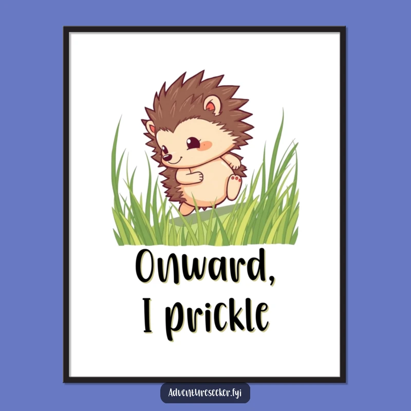 Funny Hedgehog Roll Poster: Vibrant & Hilarious Art, a Perfect Gift