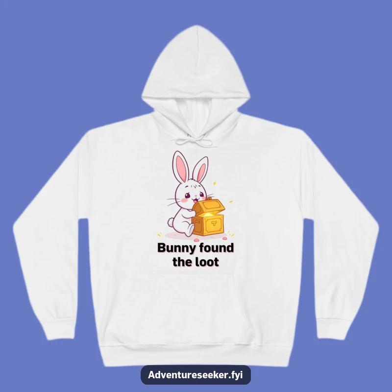 Funny Rabbit Treasure Surprise Hoodie: Cozy & Comical Discovery Wear