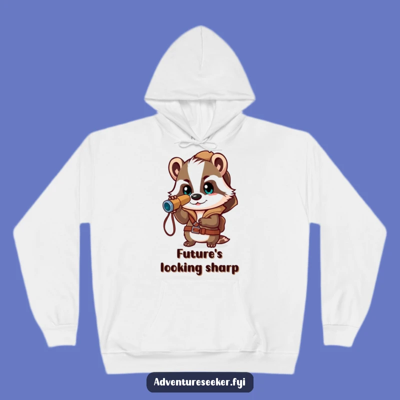 Funny Badger Explorer Hoodie: Cozy Adventure Gear for Brave Souls