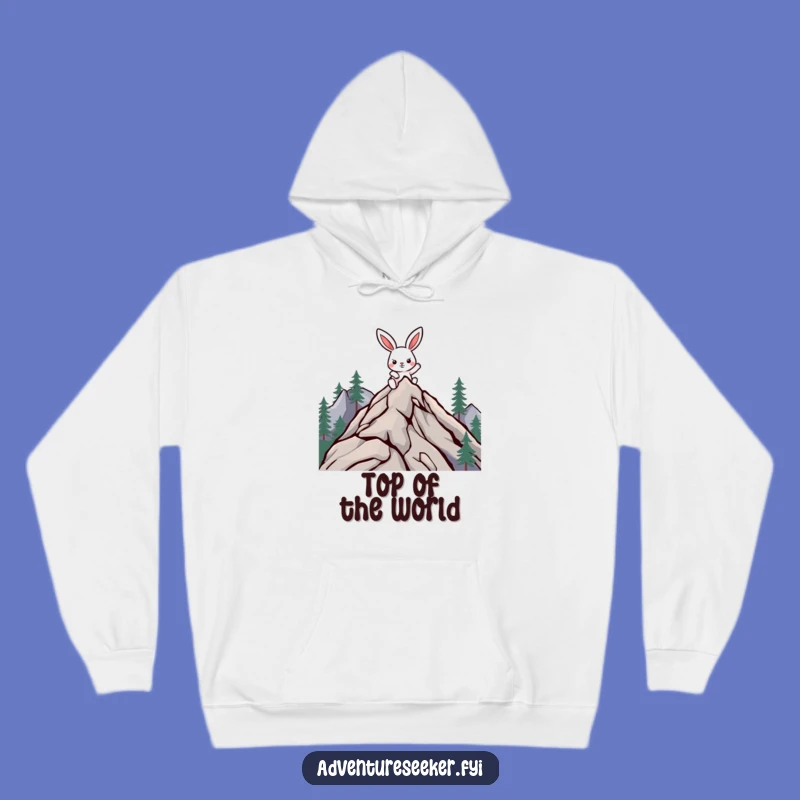 Funny Climbing Rabbit Hoodie: Cozy Summit Conqueror, Perfect Funny Gift for Determined Souls!