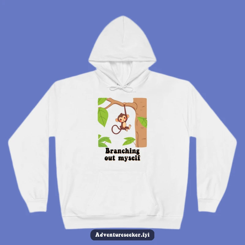 Funny Monkey Branch Hangout Hoodie: Cozy Jungle Vibes!