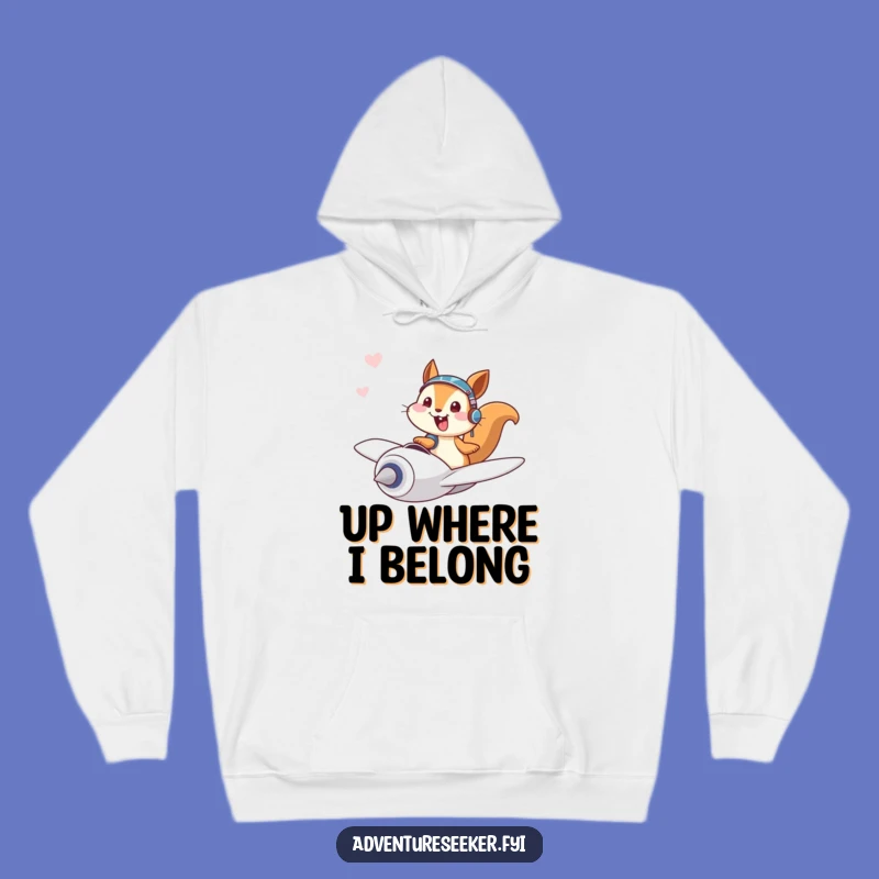 Funny Squirrel Pilot Hoodie: Cozy Flyer Character, Warm Laughs Gift