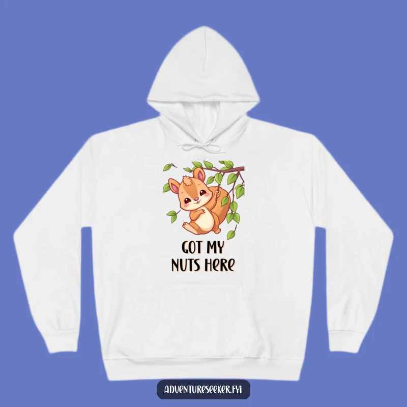 Funny Swinging Squirrel Hoodie: Cozy Forest Fun, Perfect Funny Gift for Playful Adventurers!