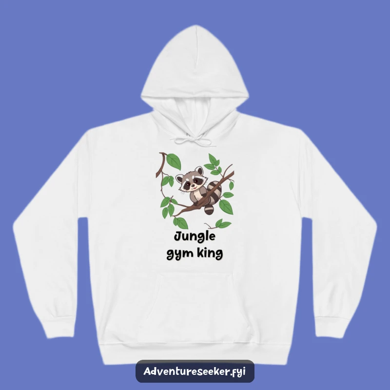 Funny Raccoon Acrobat Hoodie - Cozy Jungle Adventure Wear, Perfect Funny Gift