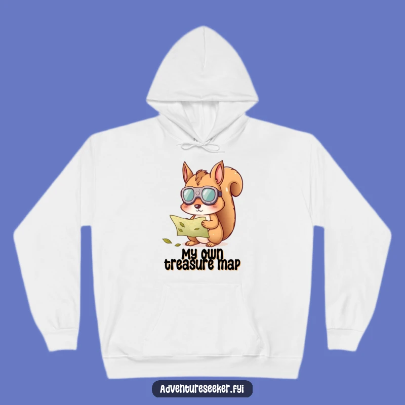 Funny Squirrel Map Hoodie: Cozy Intellect with a Curious Discovery, Ideal Funny Gift
