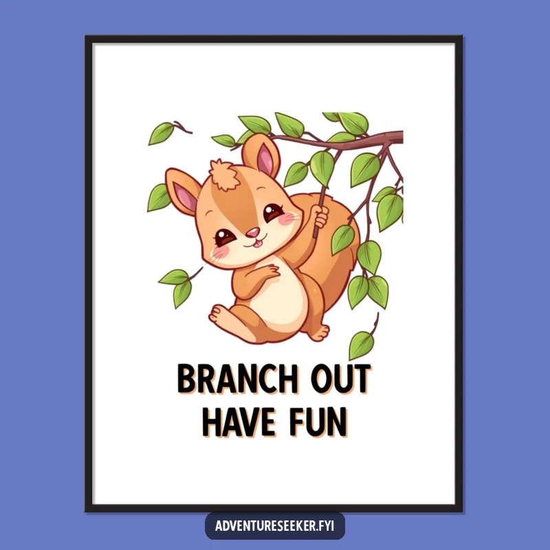 Free Printable Wall Art: Squirrel Swinging Art, Fun Downloadable Decor