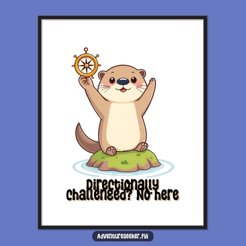 Free Printable Otter Wall Art: Funny Otter Compass Design, Downloadable DIY Decor for Adventurous Spaces