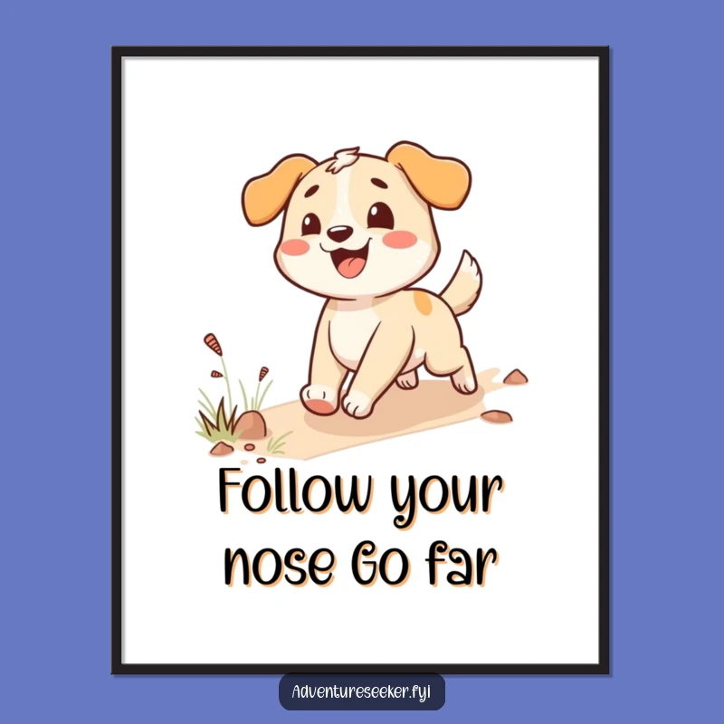 Free Printable Wall Art: Dog Trail Follower Art, Fun Downloadable Decor