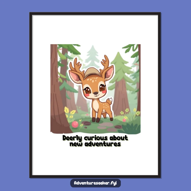 Free Printable Deer Scout Wall Art: Shy Curious Forest Downloadable Decor