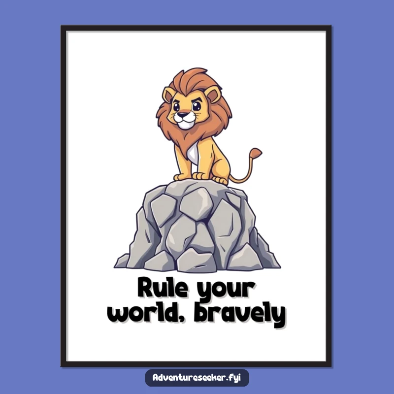 Free Printable Lion Art: Regal Survey Downloadable Wall Decor