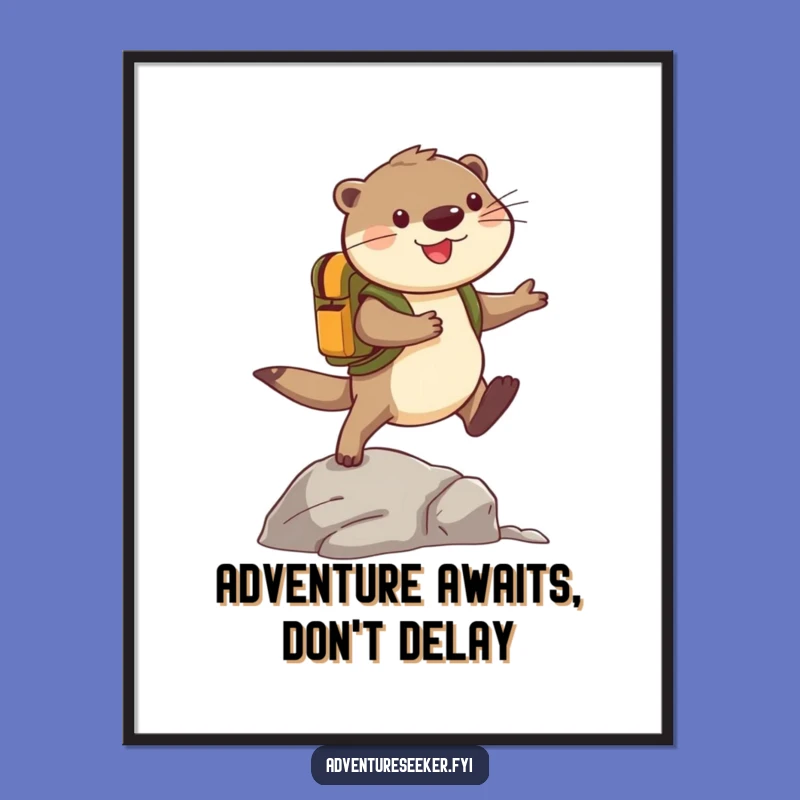 Free Printable Otter Art: Funny Adventurer Downloadable Wall Art for a Whimsical Home Decor Gift!
