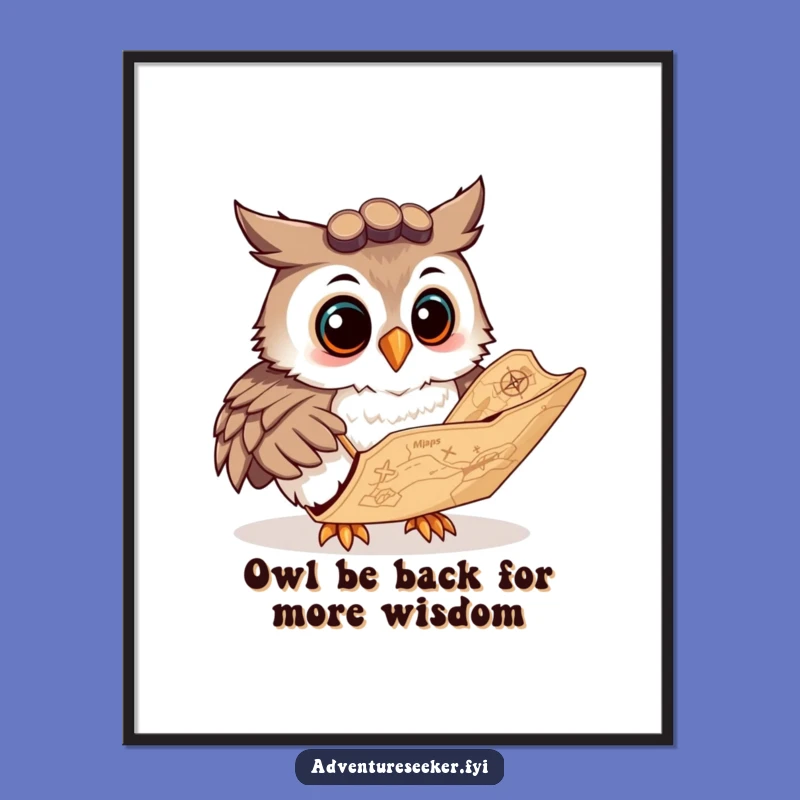 Free Printable Owl Navigator Art - Funny Study Decor Downloadable Wall Art