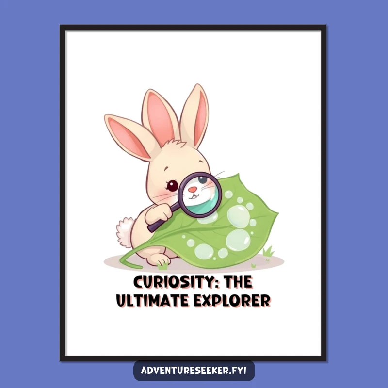 Free Printable Wall Art: Curious Rabbit Explorer, Humorous Nature Decor