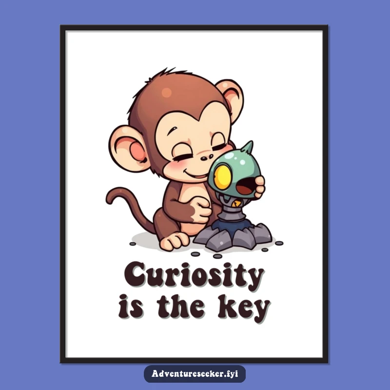 Funny Free Printable Monkey Alien Artifact Wall Art: Downloadable Quirky Decor