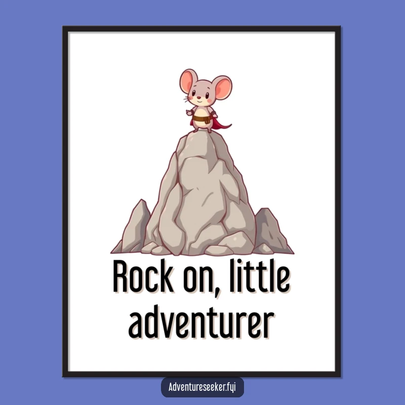 Free Printable Mouse Wall Art - Brave Explorer View - Funny Downloadable Decor