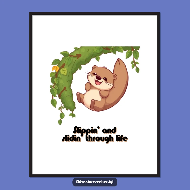 Free Printable Otter Wall Art - Giggling Vine Slide - Funny Downloadable Decor