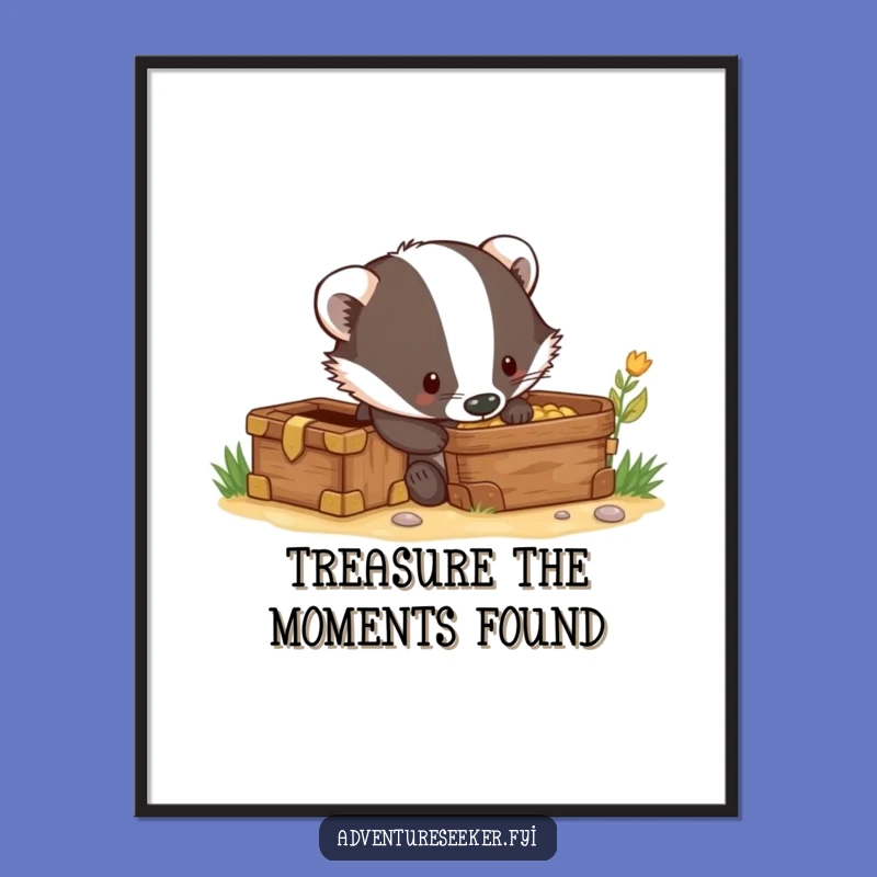 Free Printable Badger Wall Art - Treasure Dig Discovery - Funny Downloadable Decor