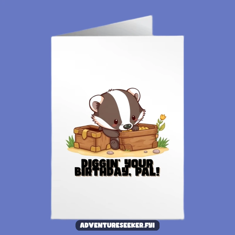 Free Printable Badger Birthday Card - Treasure Hunt Fun - Funny Downloadable Gift