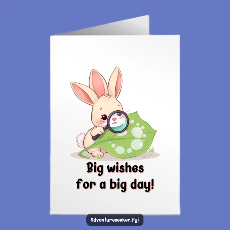 Free Printable Birthday Card: Curious Rabbit, Humorous Discovery, Downloadable Greeting