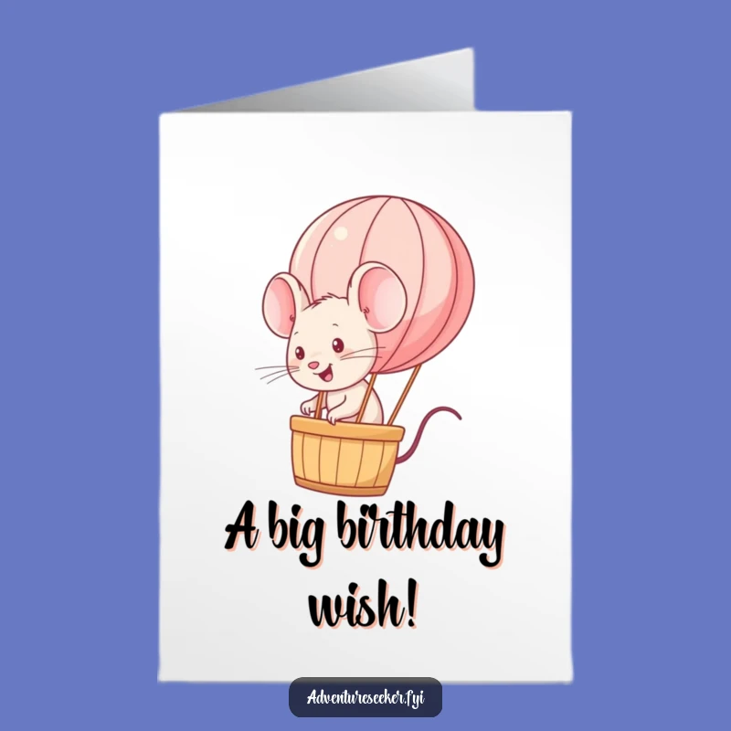 Free Printable Mouse Birthday Card: High-Flying Fun Downloadable Greeting