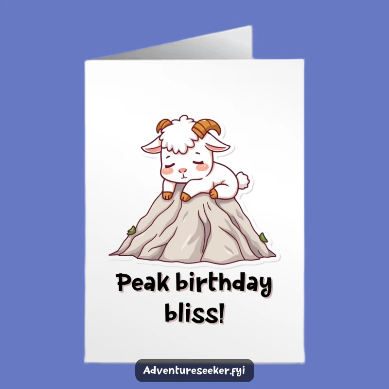 Free Printable Goat Birthday Card: Peak Napper Downloadable Gift