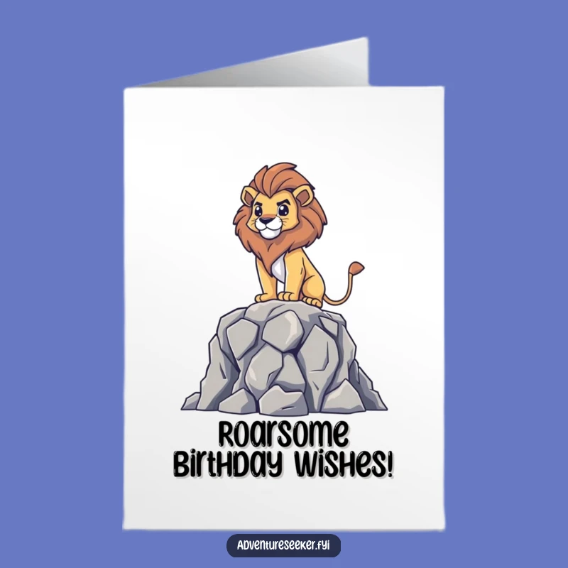 Free Printable Lion Birthday Card: Kingly Survey Downloadable Gift