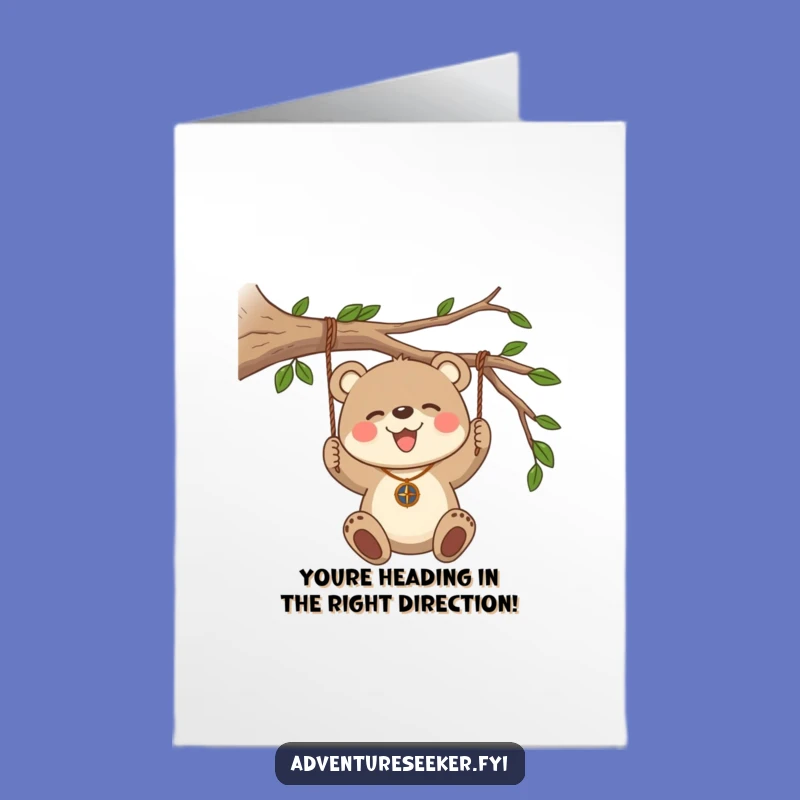 Free Printable Congrats Card: Bear Cub's Journey, Humorous Success, Downloadable Message