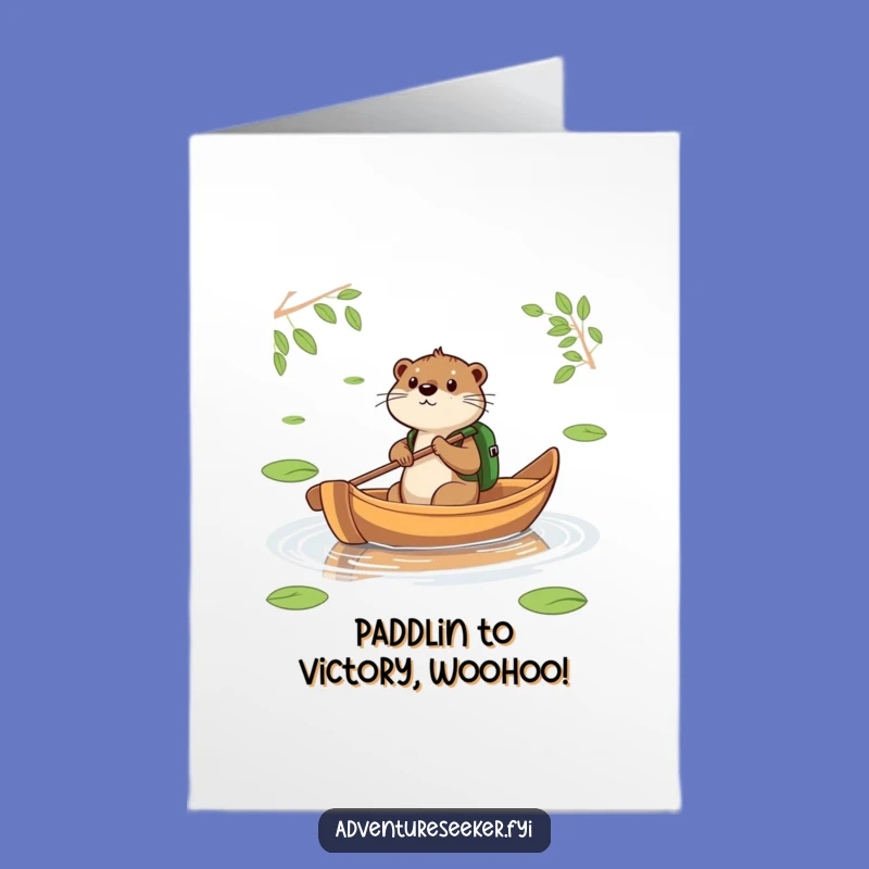 Free Printable Congrats Card: Otter's Voyage, Humorous Success, Downloadable Message