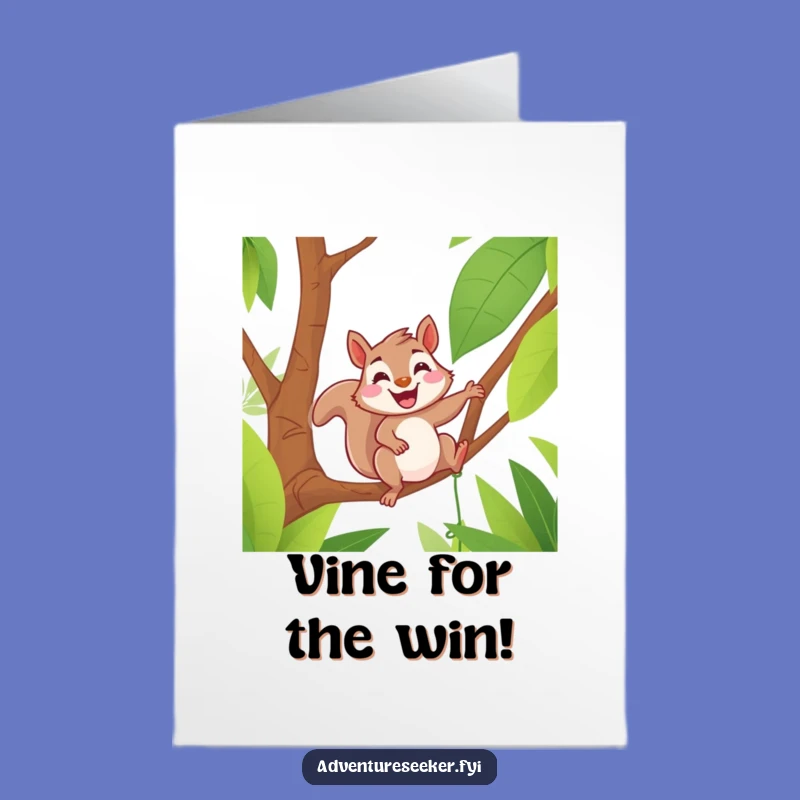 Free Printable Squirrel Congrats Card: Funny Jungle Navigator Downloadable Greeting
