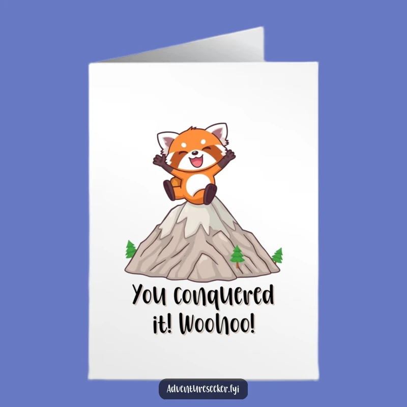 Free Printable Red Panda Congratulations Card: Funny Leap Design, Downloadable Success Greeting