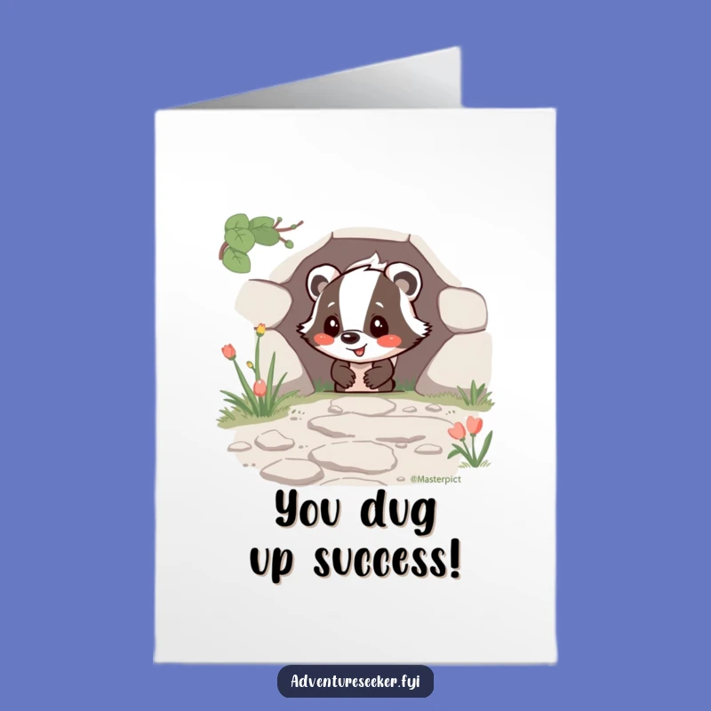 Free Printable Badger Congratulations Card: New Adventures Await Downloadable