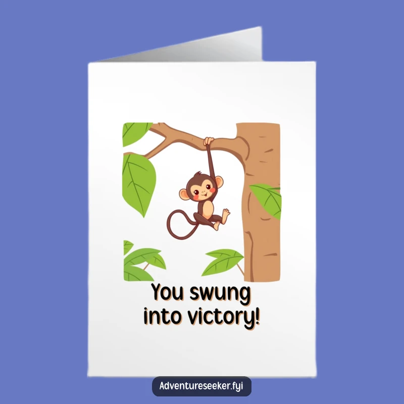 Free Printable Monkey Congrats Card - Cheeky Victory - Funny Downloadable Gift