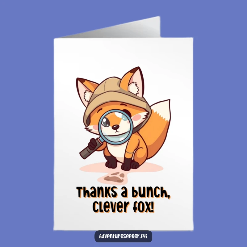 Free Printable Fox Thank You Card: Funny Explorer Downloadable Gift for Keen Appreciation!