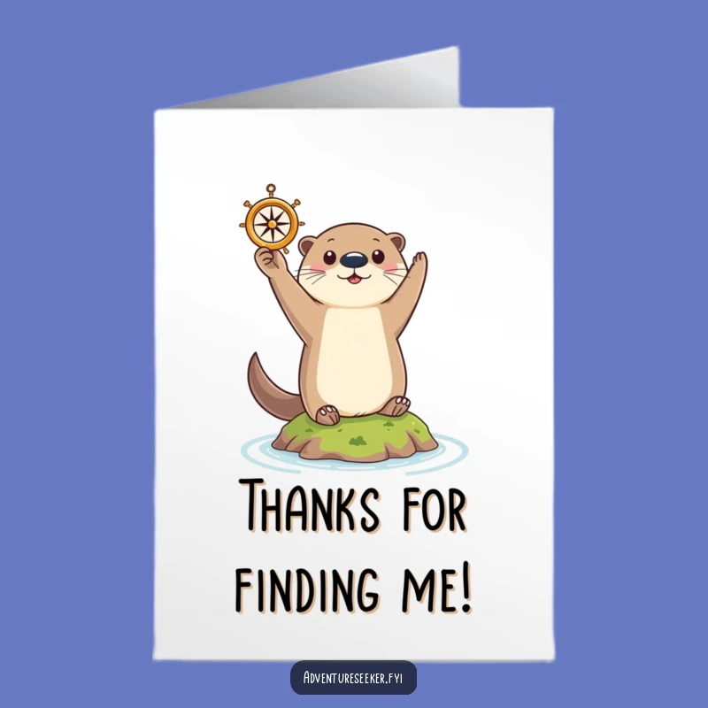 Free Printable Otter Thank You Card: Funny Compass Design, Downloadable Gratitude Greeting