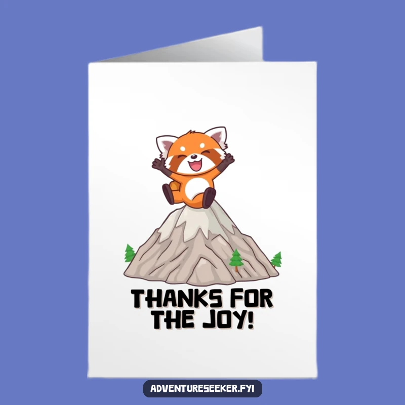 Free Printable Red Panda Thank You Card: Funny Leap Design, Downloadable Gratitude Greeting